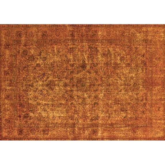 Ahgly Company Indoor Rectangle Oriental Orange Industrial Area Rugs, 6' x 9'