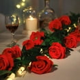 thumbnail image 2 of Rosa Artificial Rosas de Seda Roja con Ramo de Flores de Tallo DecoracióN para el Hogar Fiesta de Boda, Paquete de 10 (Rojo), 2 of 6