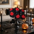 thumbnail image 2 of Clearance Sale! Dark Halloween Artificial Rose, Gothic Black and Red Velvet Flower for Home Centerpiece Decor, 2 of 7