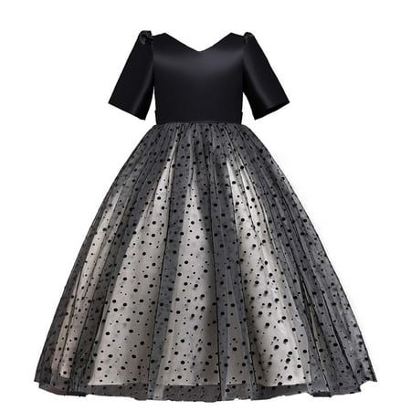 

Honeeladyy Clearance under 10$ Kids Dress Girls Sleeveless Princess Dress Bow Tie Lace Flowers Mesh Dress Tufted Dress