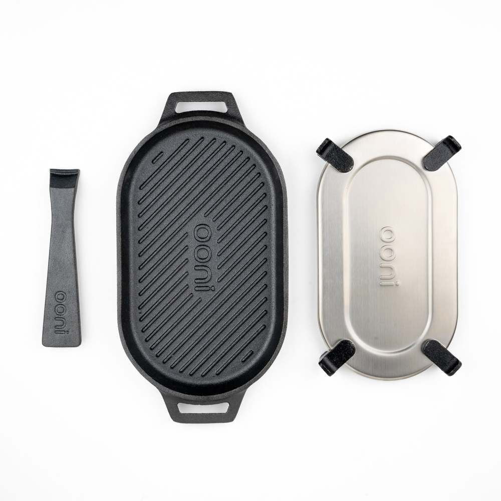 Ooni 12.2 Inch Premium Cast Iron And Stainless Steel Grizzler Pan
