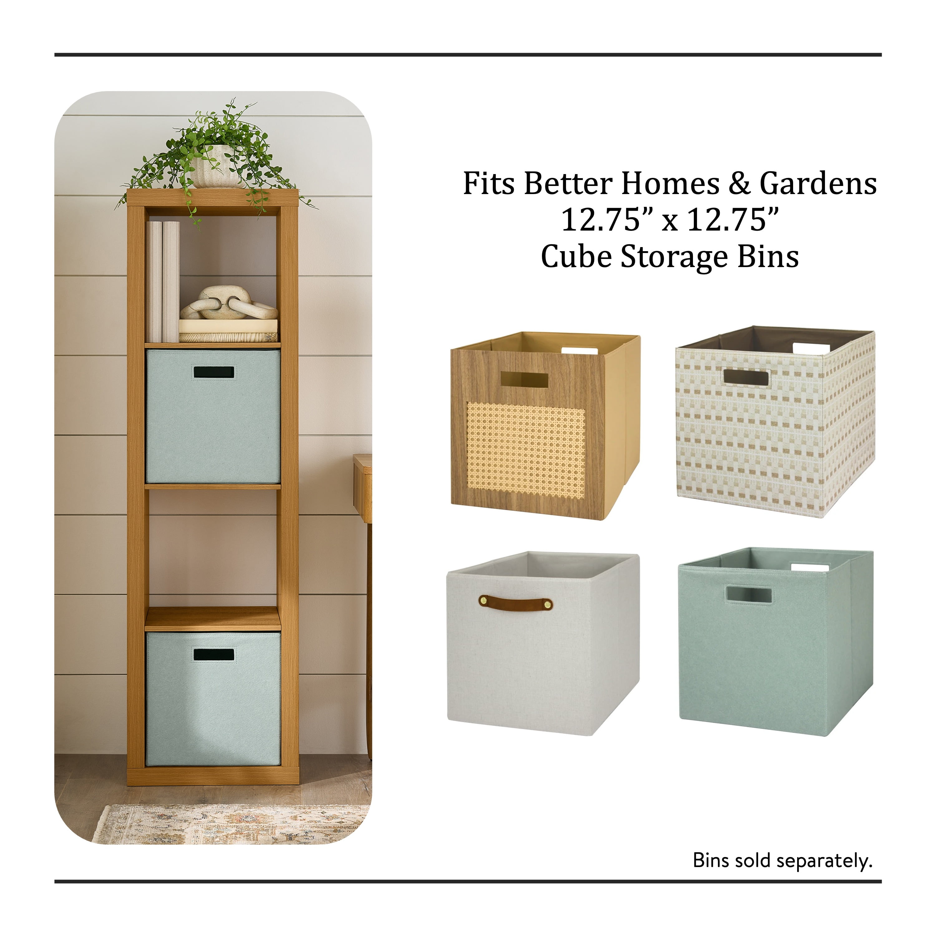 Better Homes & Gardens 4 Cube Vertical Storage Organizer, Light Honey