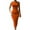 Orange, variant on Efsteb Dresses for Women Crew Neck Ruched One Shoulder Wrap Slim Bodycon Dress Elegant Dresses Casual Sleeveless Dress Solid Color Fashion ,Size:XS
