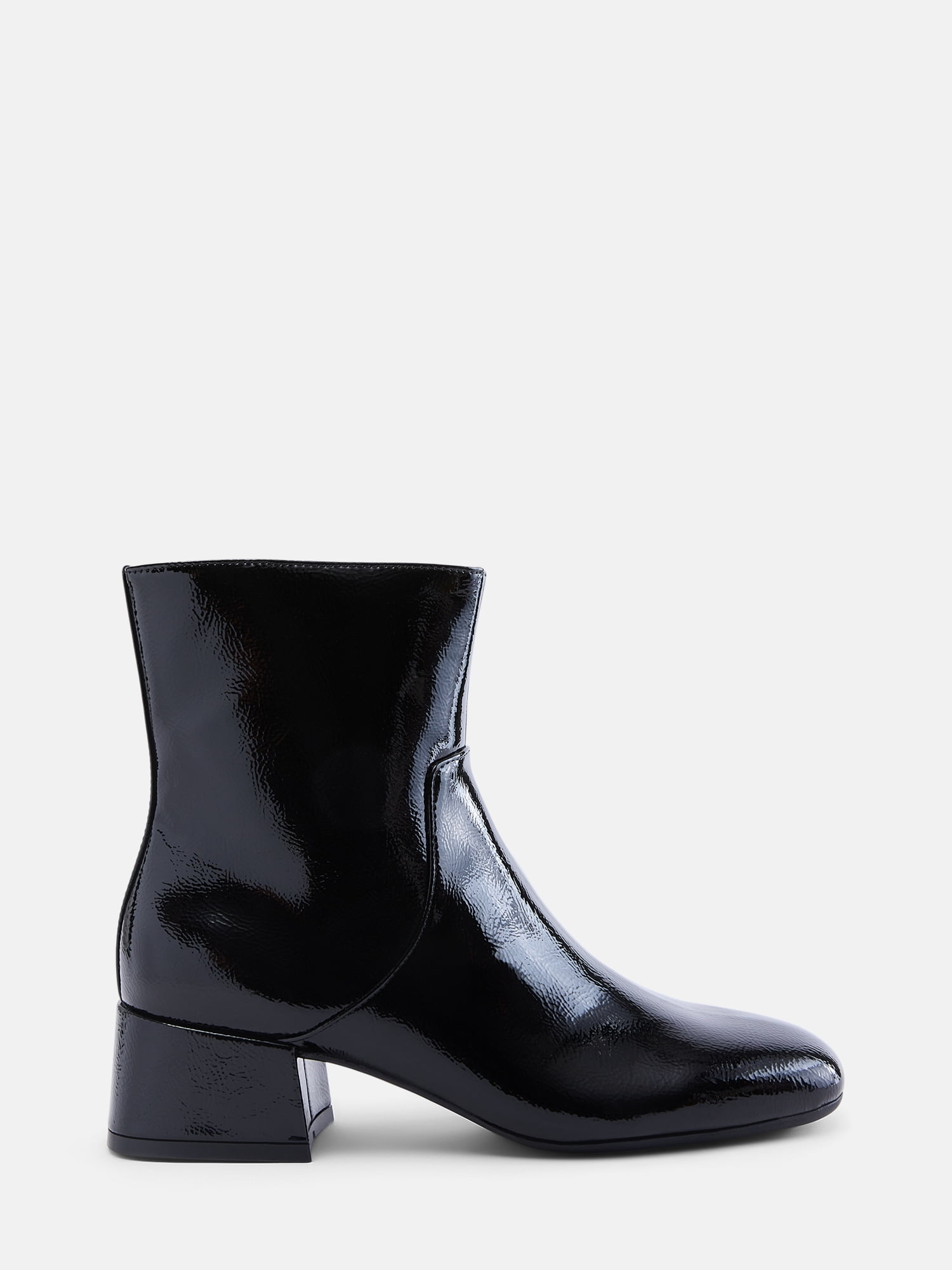 Scenario Women's Faux Leather Ankle Booties with Block Heel