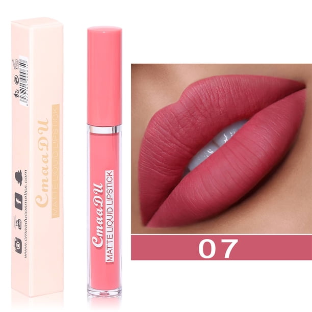 Fiudx Ofertas Flash Del Día Belleza Para Mujer De Larga Duración Líquido Mate Lápiz Labial Brillo De Labios 3Ml