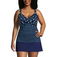 thumbnail image 3 of Lands' End Women's Plus Size Chlorine Resistant Wrap Underwire Tankini Swimsuit Top, 3 of 3