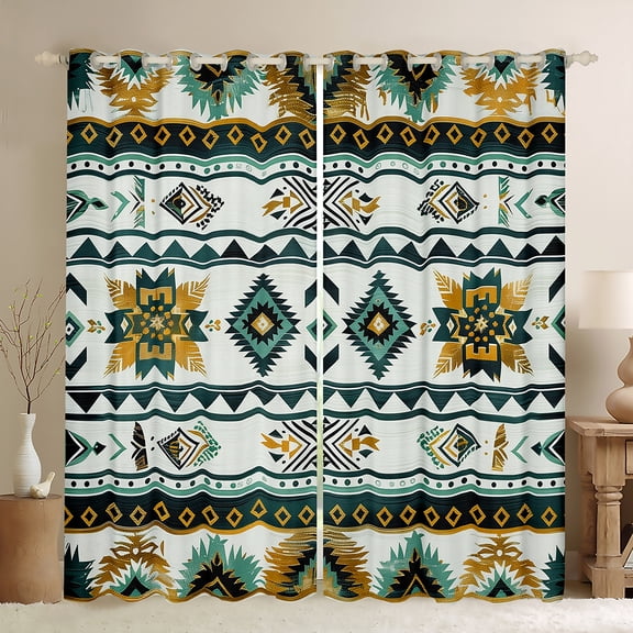 Manfei Mandala Aztec Abstract Curtains Pack of 2 (42x84 Each), Western Hippie Boho Curtains Blackout, Adult Teen Female Man Bedroom Curtains, Window Curtains Room Decor