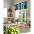 thumbnail image 6 of Watercolors Blue Green Window Valance Curtain Graffiti Art Rod Pocket Short Curtain for Living Room, Bedroom & Kitchen Window Decor 54x18in, 6 of 8