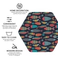 thumbnail image 3 of Yiaed Colorful Fish Print Leather Coasters for Drinks - Cup Coasters Coffee Table Kitchen Table Bar, Home & Office Gifts Handmade Drink Coasters-Hexagon, 3 of 6
