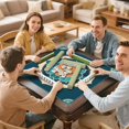 thumbnail image 7 of Teal Mandala Floral Mahjong Mat 31.5x31.5 Inch | Non-Slip And Noise Reduction Mah Jong Table Mat Cover with Carrying Bag For Mahjong Lovers, Poker, Board Games And Dominoes, 7 of 7