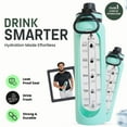 thumbnail image 4 of PLUVIA 35 oz Glass Water Bottle – BPA-Free, Thick Borosilicate Glass, Hydration Tracking (Mint Green), 4 of 7