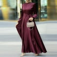 thumbnail image 4 of Dresses for Womens, Womens Abaya Long Sleeve Dress Prayer Solid Color Dress Loose Maxi Dress Abaya Ramadan Robe, 4 of 7