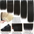 thumbnail image 6 of SEGO Thick Clip in Mini Human Hair Extensions for Women Adding Hair Volume Seamless Short Straight Clip in Human Hair Pad Hairpieces Topper for Thinning Hair, 6 of 8