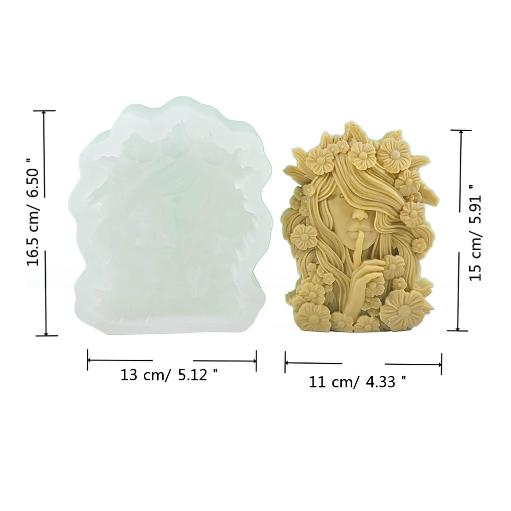 3D Candle Silicone Mold Handmade Whispering Girl Statue Craft Plaster Resin Candle Making Tool Soap Plaster Mould Decor