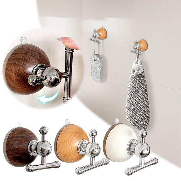 Hooks 2 No Drill Cup Strong Load Wall Mount Suction Hanger for Living Room Hall Bathroom Without Punching