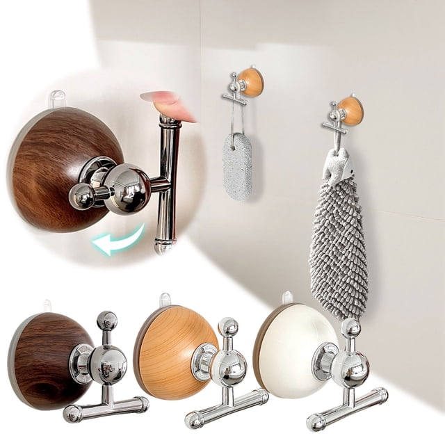 Reusable Strong Suction Cup Hooks No Drill Wall Mounted Load Bearing Bathroom Organizer