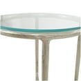 thumbnail image 4 of DecMode 18" x 23" Silver Aluminum Textured Accent Table with Glass Tabletop, 1-Piece, 4 of 6