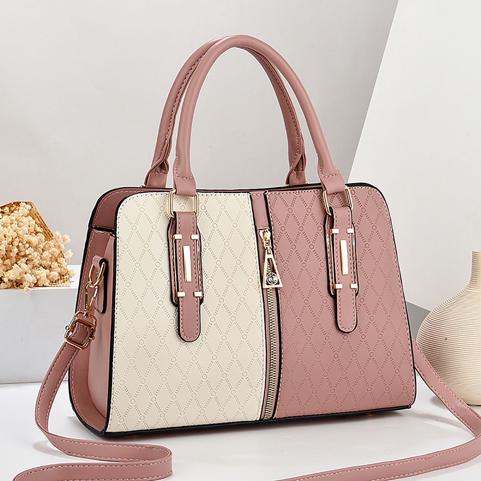 Women's Top Handle Handbags Classic Leather Satchel Purses for Women Ladies Work Tote Crossbody Shoulder Bag