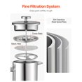 thumbnail image 3 of KFFKFF French Press Coffee Maker, 34 Ounce 1 Liter Stainless Steel Coffee Press Tea Maker with Filter, Large Double Wall Insulated French Presses Cold Brew, 3 of 9