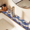 thumbnail image 2 of Yayeee Faucet Mat for Kitchen Sink 14.7" Diatomite Long Splash Guard Pad, Blue Wave Pattern, 2 of 7