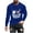 10Blue, variant on Fashion Casual Men's Printed Top Long Sleeved Round Neck And Smiling Face Printed Top Long Sleeve Round-Neck Blouses & Shirts