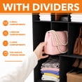 thumbnail image 7 of PLUMEBAY 2 Pack Hanging Closet Organizer with Dividers, 24 Compartment Closet Storage Shelves, Black, 7 of 7
