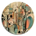 thumbnail image 2 of Designart "Mid-Century Boho Elegance in Gold" Minimalism Metal Round Art Living Room, 2 of 5