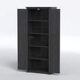 thumbnail image 6 of UPGO 70" Tall Kitchen Pantry, Farmhouse Storage Cabinet with 2 Barn Doors and 5 Adjustable Shelves, Rustic Wood Cupboard for Kitchen, Dining Room, Bathroom, black, 6 of 21