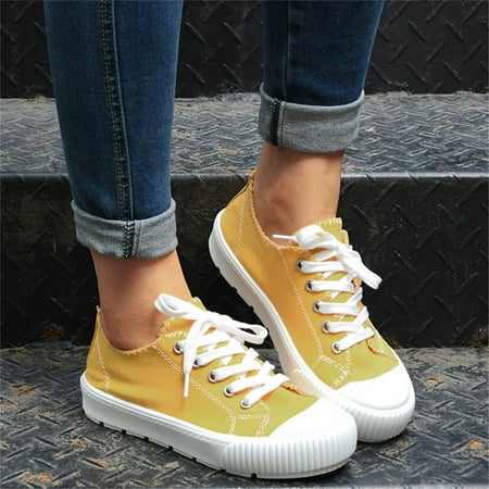 

Egmy Low-Cut Canvas Shoes Solid Lazy Version Student Casual Thick-Soled Shoes