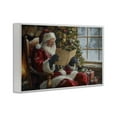 thumbnail image 4 of Stupell Industries Cheerful Santa Reading Holiday Painting White Framed Art Prints Wall Art, 18 x 12, 4 of 10