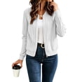 thumbnail image 5 of Homenesgenics Jackets for Women Spring/Fall Casual Hoodless Long-Sleeve Zipper Jacket White S, 5 of 9
