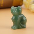 thumbnail image 3 of 1.5IN Colorful Natural Green Aventurine Handmade Carving Lucky Cat Shape Stone, 3 of 10