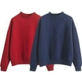thumbnail image 2 of Ycuke Cardigan Sweaters for Women Sudaderas Para Mujer Sudaderas Playera Deportiva Hombre Fall Tops for Women 2025 Women Sweatshirt Fall Sweaters for Women Red/Dark Blue XL, 2 of 7