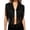 Black, variant on cocolona Vest for Women Notch Lapel Fringe Sleeveless Cropped Jacket Vacation Party Trendy Outerwear