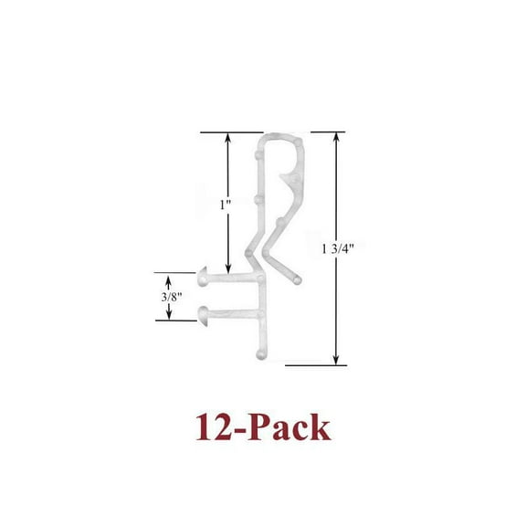 1 3/4" Hidden Channel CLEAR VALANCE RETAINER CLIPS (12-Pack)