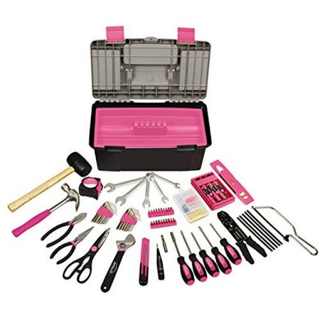 Apollo Tools DT7102P Household Tool Kit with Tool Box, Pink, 170-Piece, Donation Made to Breast Cancer