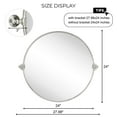 thumbnail image 6 of Round Pivot Bathroom Mirror Brushed Nickel Circle Metal Framed Tilting Beveled Vanity Mirrors 24", 6 of 6