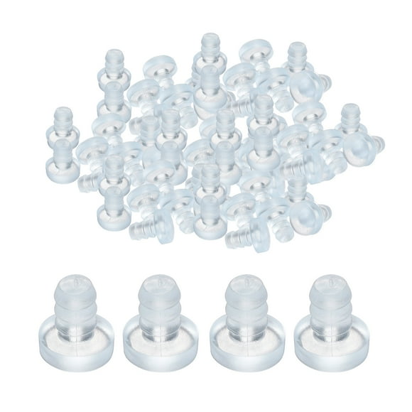 Uxcell 50 pièces tampons pour dessus de table en verre avec tige, 9mm/0.35 patins de meubles transparents pour trou de 5mm/0.2