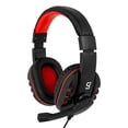 thumbnail image 1 of Audífonos Gamer Green Leaf 18-8301 Aislamiento de Ruido Rojo con Negro, 1 of 4