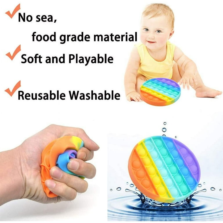 Multipurpose 4 Pack Rainbow Pop it Fidget Toy, Bubble Sensory Toy for Kids  and Adults, Stress Reliever, 4 Shapes Poppers-Heart, Circle, Octagon