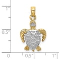 thumbnail image 3 of Diamond2Deal 14K Yellow Gold Swimming Sea Turtle Pendant for Women (L- 0.95 in, W- 0.5 in), 3 of 4