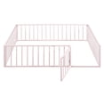 thumbnail image 6 of Bellemave Queen Size Metal Floor Bed Frame, Montessori Bed with Safety Guardrails and Door, No Weight Limit and Easy Assemble Playhouse Queen Bed for Toddler/Girls/Boys (Pink), 6 of 7