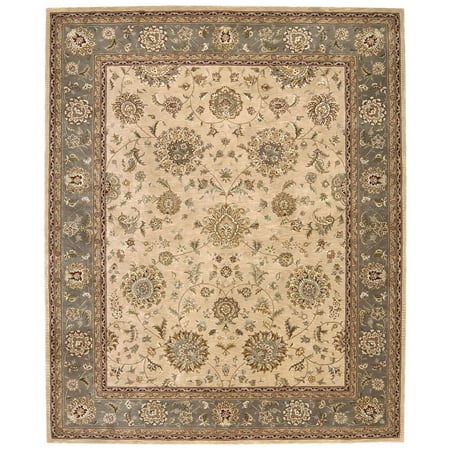 Nourison 2000 2258 Oriental Rug - Beige-7.6 x 9.6 ft. Oval A highly popular collection  the Nourison 2000 Collection features Persian  Oriental  and European designs of pure New Zealand wool  highlighted with intricately detailed designs of genuine silk. Each rug in this collection is handmade in China for Nourison rugs. A special hand-tufting technique creates a high-density pile that redefines luxury  beauty  and value. It is recommended that  when necessary  you spot-clean these rugs with a mild soap. One-year limited warranty. Sizes offered in this rug: Following are the sizes offered for this rug. Please note that some may be currently unavailable due to inventory  and some designs may not be offered in every size. Rug sizes may vary by up to 4 inches in dimensions listed. Dimensions: 2 x 3 ft. 2.6 x 4.3 ft. 3.9 x 5.9 ft. 5.6 x 8.6 ft. 7.9 x 9.9 ft. 8.6 x 11.6 ft. 9.9 x 13.9 ft. 12 x 15 ft. 2.3 x 8 ft. Runner 2.6 x 12 ft. Runner 4 ft. Ro