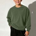thumbnail image 6 of Squevariel Boys and Girls Long Sleeves Sweatshirt Corduroy Solid Color Round Neck Sweatshirts Casual Loose Pullover Top for 1-14Y, 6 of 7