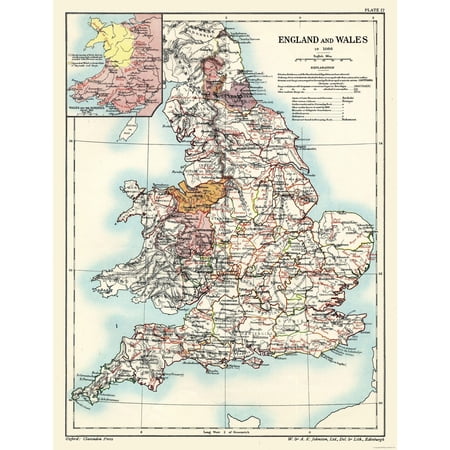 Historic Map - England Wales 1086 - Poole 1902 - Vintage Wall Art