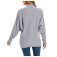 thumbnail image 3 of IROINNID Pullover Sweater for Women Winter Long Warm Round Neck Long Sleeve Turtleneck Loose Fit Knitwear Sweater,Gray, 3 of 5