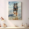 thumbnail image 4 of Funny Dog on Beach Canvas Wall Art, Beauceron Dog Picture Ocean Artwork for Bathroom Bedroom Living Room, Art Decor 8x12 Inches, 4 of 6