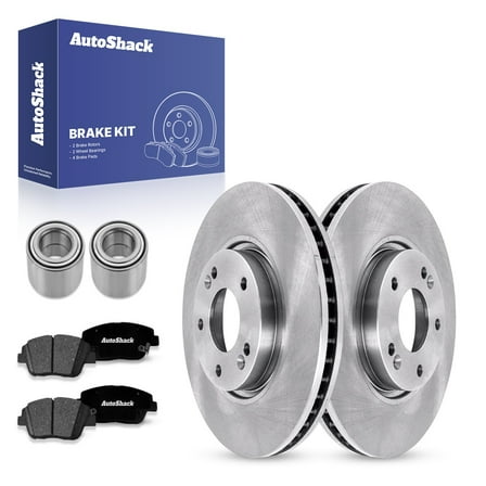 AutoShack Front Brake Rotors Premium Ceramic Brake Pads Wheel Bearing | Replacement for 2011-2013 Hyundai Sonata 2011-2013 Kia Optima 2.0L 2.4L FWD
