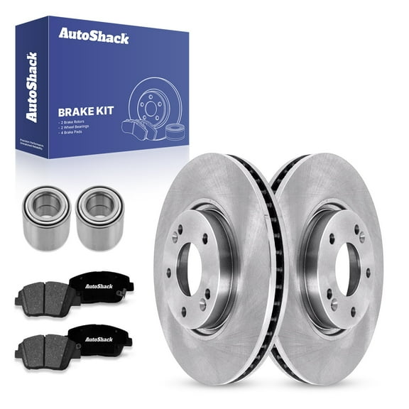 AutoShack Front Vented Brake Rotors   Premium Ceramic Pads   Wheel Bearing 8-PC Brake Kit Replacement for 2011-2013 Hyundai Sonata 2011-2013 Kia Optima 11.81" (300 mm)