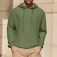 thumbnail image 2 of Gamivast Mens Linen Hoodies Pullover Loose Long Sleeve Hooded Sweatshirts Casual Drawstring Drop Shoulder Shirts Soft Street & Vacation Outfits, 2 of 6